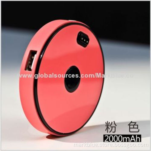 2014 New Design Round Novelty 2,000mAh Superposed Power Banks for Smartphones/Tablets